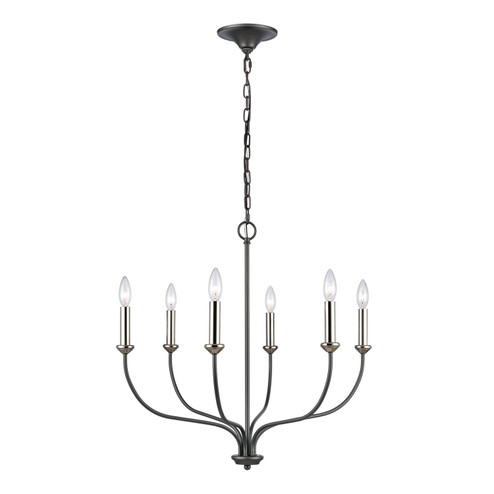 Madeline Six Light Chandelier in Dark Gray (45|63096/6)