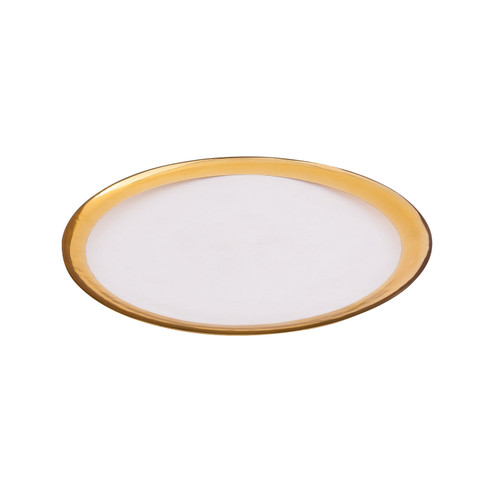 Plate in Food-Safe, Clear Glass, Gold Foil, Clear Glass, Gold Foil (45|PLT05)