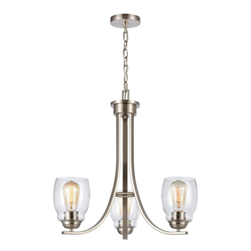Calistoga Three Light Chandelier in Brushed Nickel (45|CN320322)