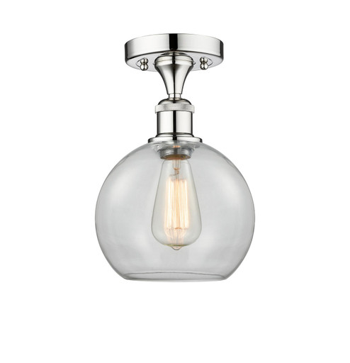 Edison One Light Semi-Flush Mount in Polished Chrome (405|616-1F-PC-G122-8)