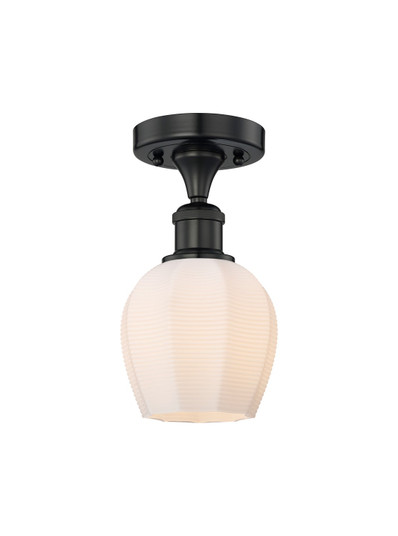 Edison One Light Semi-Flush Mount in Matte Black (405|616-1F-BK-G461-6)