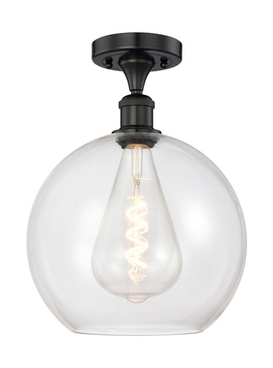 Edison One Light Semi-Flush Mount in Matte Black (405|616-1F-BK-G122-12)