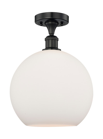 Edison One Light Semi-Flush Mount in Matte Black (405|616-1F-BK-G121-12) Edison One Light Semi-Flush Mount in Matte Black (405|616-1F-BK-G121-12)