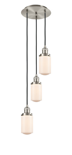 Franklin Restoration Three Light Pendant in Brushed Satin Nickel (405|113F-3P-SN-G311)