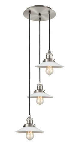 Franklin Restoration Three Light Pendant in Brushed Satin Nickel (405|113F-3P-SN-G1)