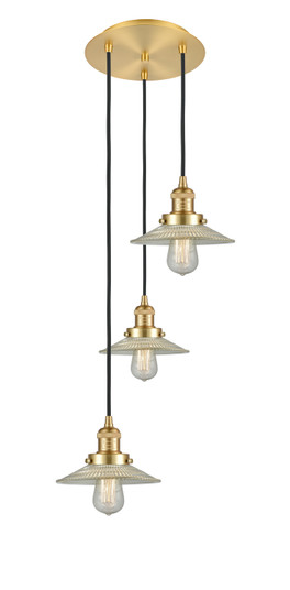 Franklin Restoration LED Pendant in Satin Gold (405|113F-3P-SG-G2)