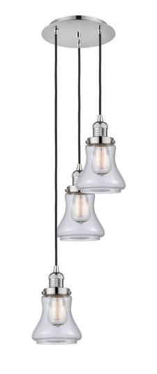 Franklin Restoration Three Light Pendant in Polished Nickel (405|113F-3P-PN-G192)