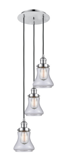 Franklin Restoration Three Light Pendant in Polished Chrome (405|113F-3P-PC-G192)
