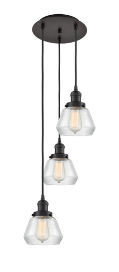 Franklin Restoration Three Light Pendant in Oil Rubbed Bronze (405|113F-3P-OB-G172)