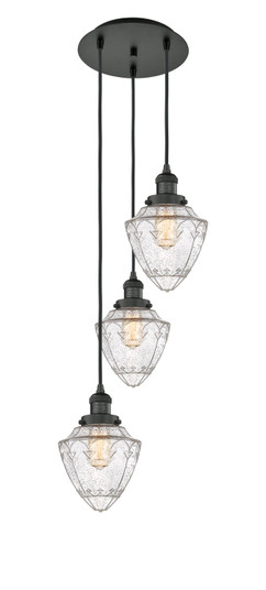 Franklin Restoration Three Light Pendant in Matte Black (405|113F-3P-BK-G664-7)