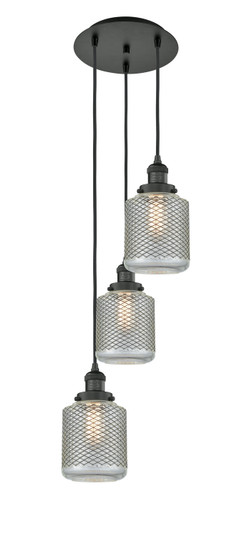 Franklin Restoration Three Light Pendant in Matte Black (405|113F-3P-BK-G262)