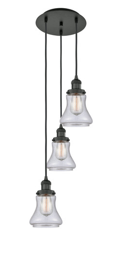 Franklin Restoration Three Light Pendant in Matte Black (405|113F-3P-BK-G194)