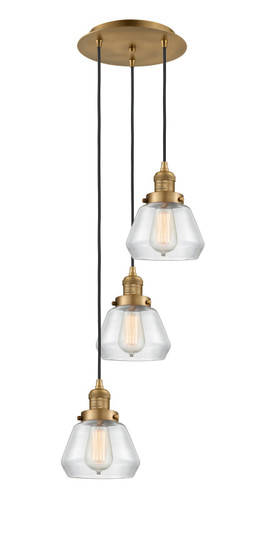 Franklin Restoration Three Light Pendant in Brushed Brass (405|113F-3P-BB-G172)