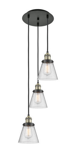 Franklin Restoration Three Light Pendant in Black Antique Brass (405|113F-3P-BAB-G64)