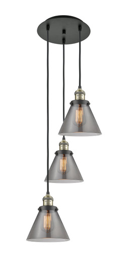 Franklin Restoration Three Light Pendant in Black Antique Brass (405|113F-3P-BAB-G43)