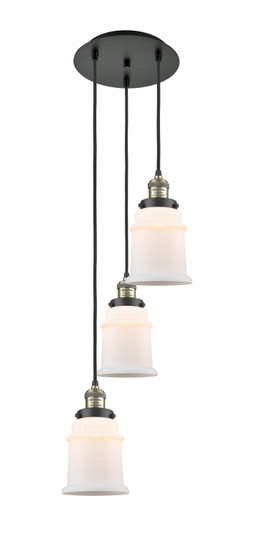 Franklin Restoration Three Light Pendant in Black Antique Brass (405|113F-3P-BAB-G181)