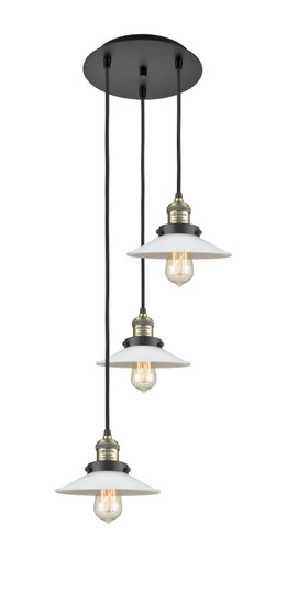 Franklin Restoration Three Light Pendant in Black Antique Brass (405|113F-3P-BAB-G1)