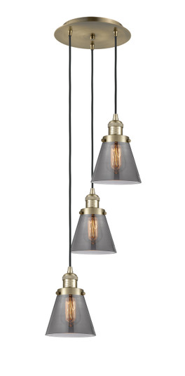 Franklin Restoration Three Light Pendant in Antique Brass (405|113F-3P-AB-G63)