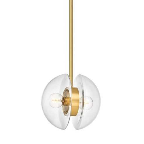 Kert Two Light Pendant in Aged Brass (70|9412-AGB)