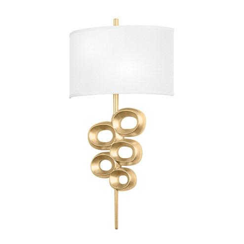 Tourmaline Two Light Wall Sconce in Vintage Gold Leaf (68|450-16-VGL)