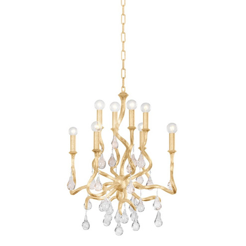 Aveline Eight Light Chandelier in Gold Leaf (68|414-23-GL)