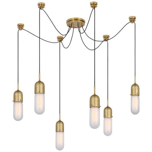 Junio LED Pendant in Hand-Rubbed Antique Brass (268|TOB 5645HAB-FG-6)