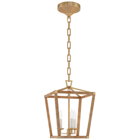 Darlana Wrapped LED Lantern in Antique-Burnished Brass and Natural Rattan (268|CHC 5875AB/NRT)