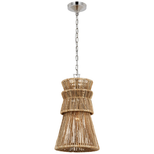 Antigua LED Pendant in Polished Nickel and Natural Abaca (268|CHC 5021PN/NAB)
