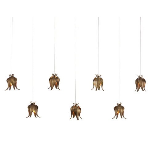Iota Seven Light Pendant in Antique Brass/Silver (142|9000-1070)