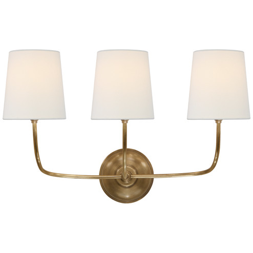 Vendome Three Light Wall Sconce in Hand-Rubbed Antique Brass (268|TOB 2009HAB-L)