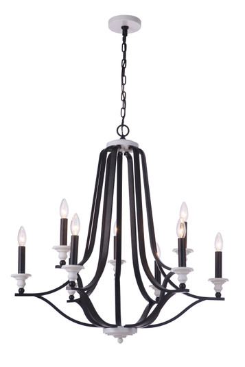 Esme Nine Light Chandelier in Flat Black / Matte White (46|57629-FBMWW)