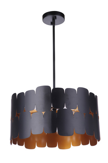 Sabrina One Light Semi Flush Mount in Flat Black/Gold Luster (46|56651-FBGLR)