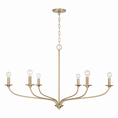 Dolan Six Light Chandelier in Matte Brass (65|449961MA)