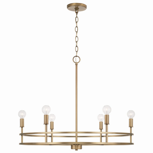 Fuller Six Light Chandelier in Aged Brass (65|448761AD)