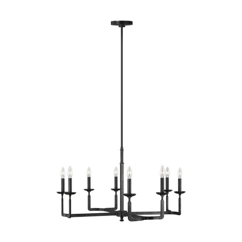Ansley Eight Light Chandelier in Aged Iron (1|F3291/8AI)