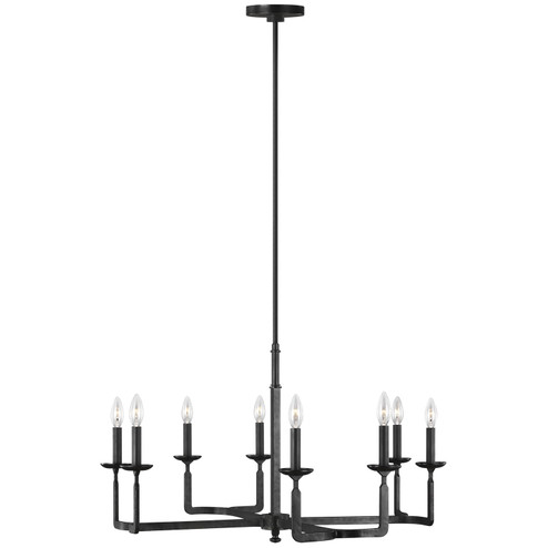 Ansley Eight Light Chandelier in Aged Iron (1|F3291/8AI)
