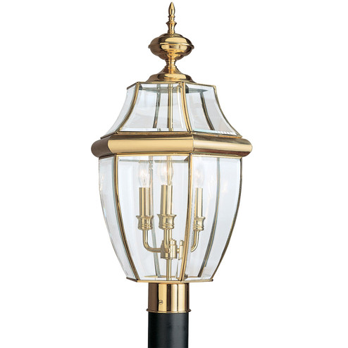 Lancaster Three Light Outdoor Post Lantern in Polished Brass (1|8239EN-02)