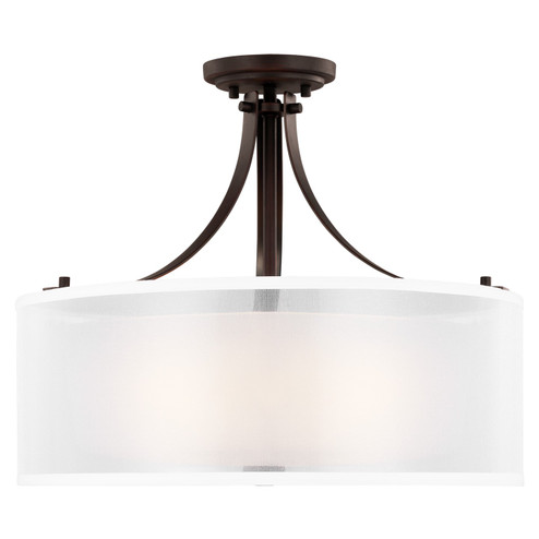Elmwood Park Three Light Semi-Flush Mount in Bronze (1|7737303-710)