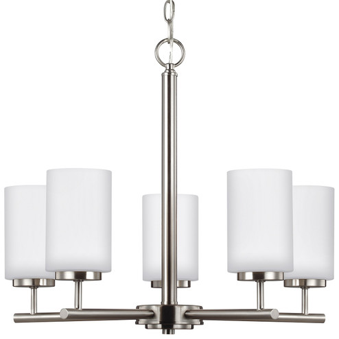 Oslo Five Light Chandelier in Brushed Nickel (1|31161EN3-962)