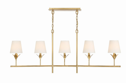 Broche Five Light Chandelier in Antique Gold (60|537-GA)