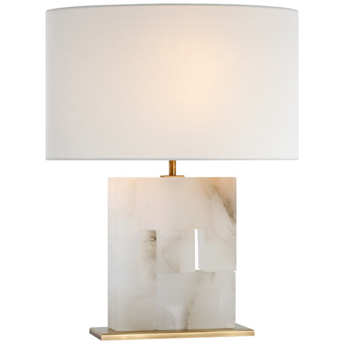 Ashlar LED Table Lamp in Alabaster and Hand-Rubbed Antique Brass (268|S 3925ALB/HAB-L)