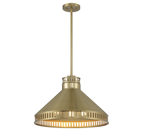 Seagram Three Light Pendant in Warm Brass (51|7-8801-3-322)