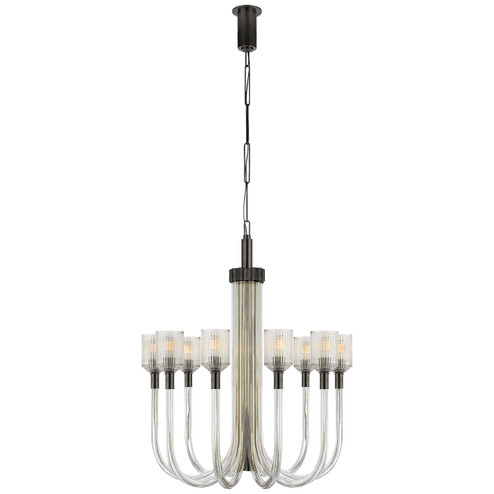 Reverie Ten Light Chandelier in Clear Ribbed Glass and Bronze (268|KW 5401CRB/BZ)
