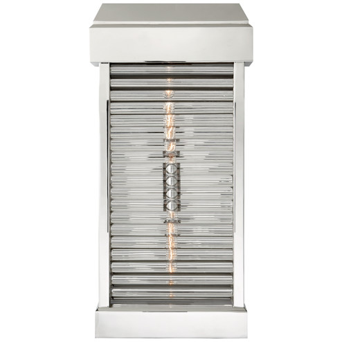 Dunmore Two Light Outdoor Wall Lantern in Polished Nickel (268|CHO 2019PN-CG)