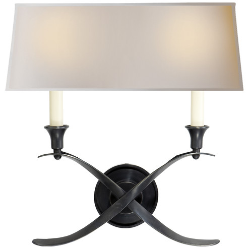 Cross Bouillotte Two Light Wall Sconce in Bronze (268|CHD 1191BZ-NP)