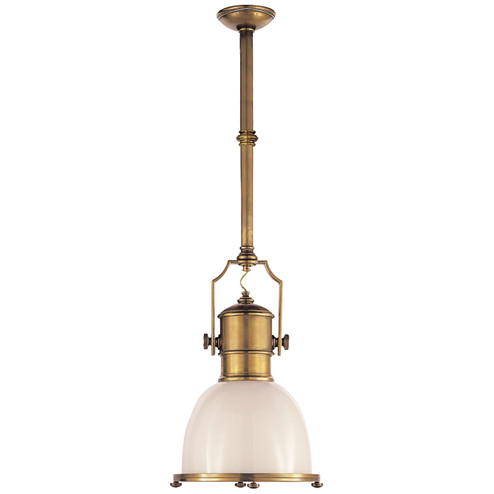 Country Industrial One Light Pendant in Antique-Burnished Brass (268|CHC 5133AB-WG)