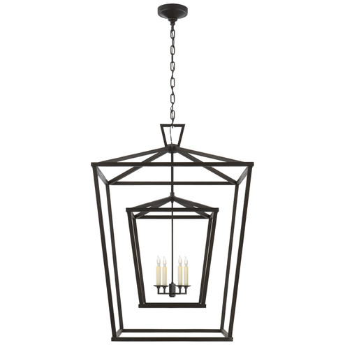 Darlana Double Cage Four Light Lantern in Aged Iron (268|CHC 2199AI)