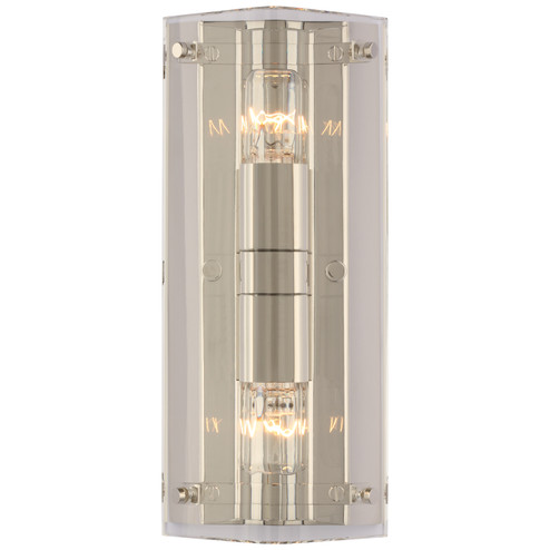 Clayton Two Light Wall Sconce in Crystal and Polished Nickel (268|ARN 2043CG/PN)