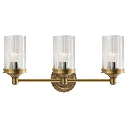 Ava Three Light Wall Sconce in Hand-Rubbed Antique Brass (268|AH 2202HAB-CG) Ava Three Light Wall Sconce in Hand-Rubbed Antique Brass (268|AH 2202HAB-CG)