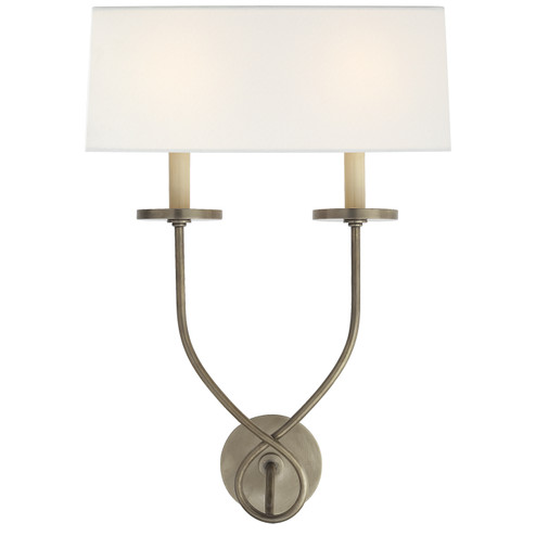 Symmetric Twist Two Light Wall Sconce in Antique Nickel (268|CHD 1612AN-L)